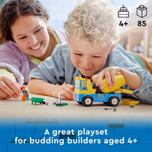 LEGO City Cement Mixer Truck 60325 cab opened for role play.