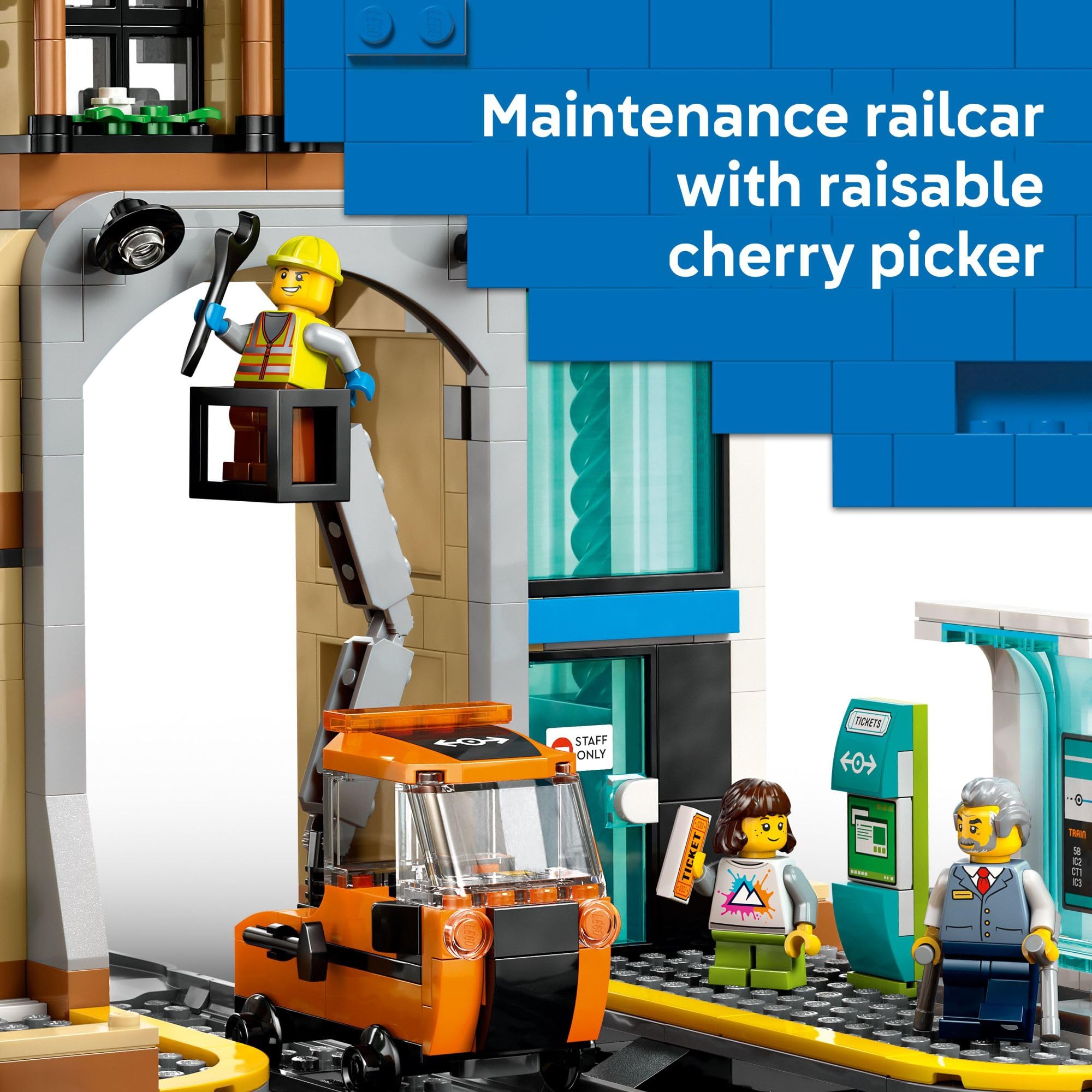 LEGO City Central Train Station café corner for storytelling moments