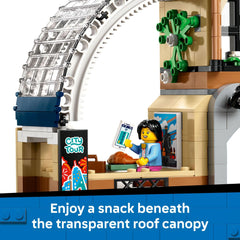 LEGO City Central Train Station maintenance railcar performing upkeep scenarios