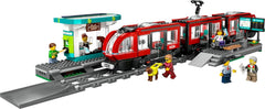 LEGO City Downtown Streetcar and Station coffee shop and platform boost city-building storytelling