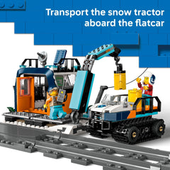 LEGO City Explorers Arctic Polar Express snow tractor powers snowfield tasks.