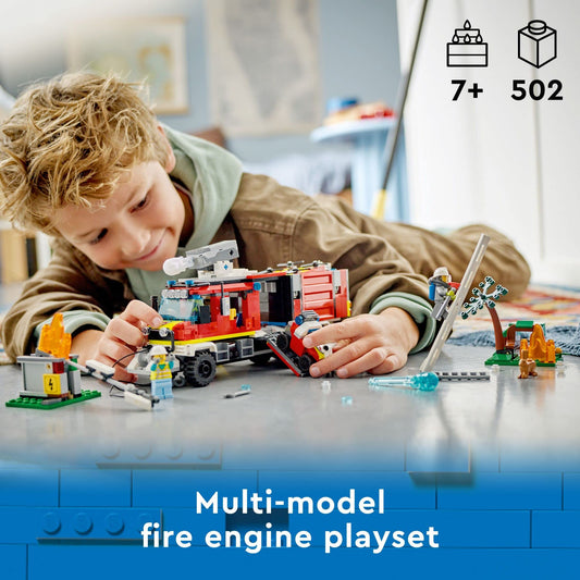 LEGO City Fire Command Unit fire drone launch for dynamic firefighting action
