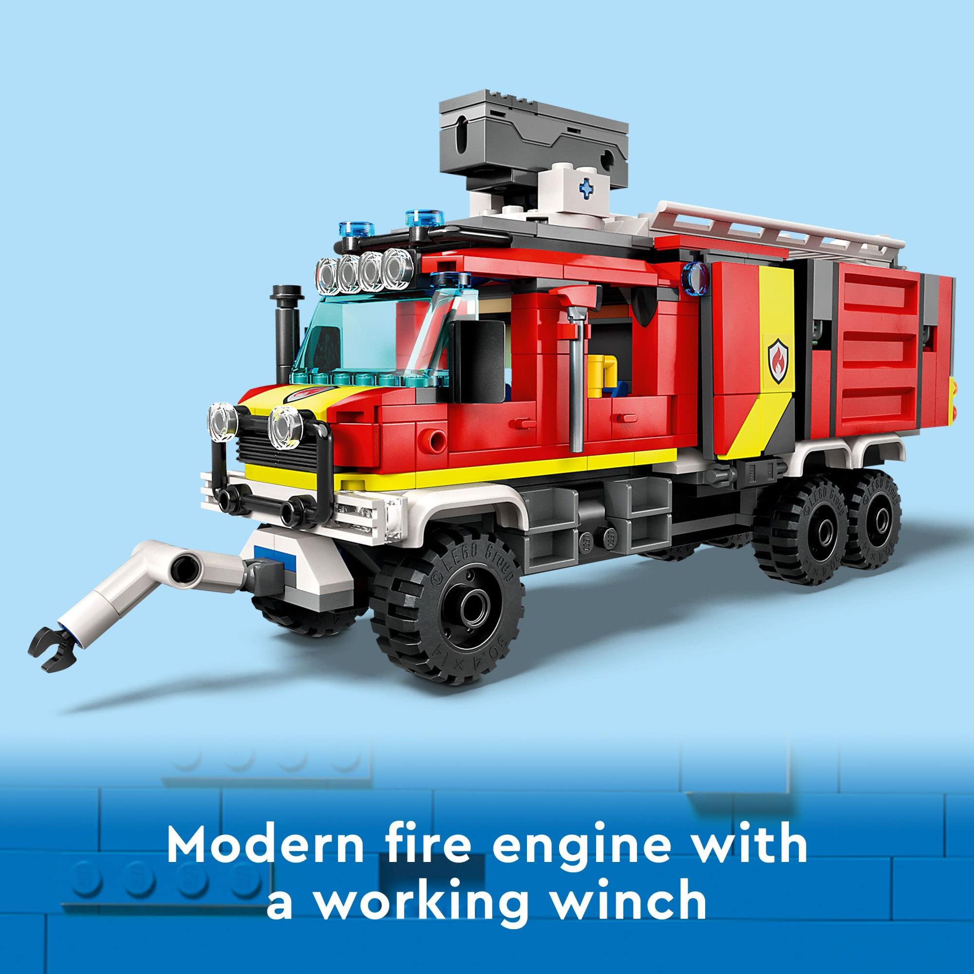 LEGO City Fire Command Unit land drone with robotic arm for heavy items