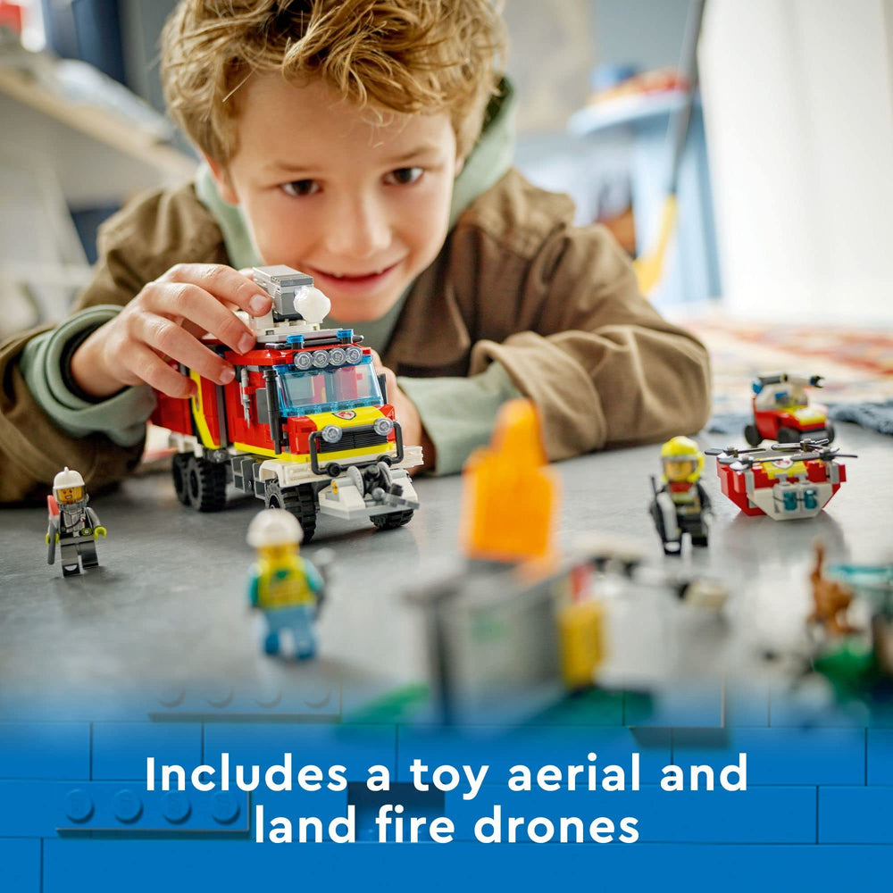 LEGO City Fire Command Unit working winch for realistic rescues