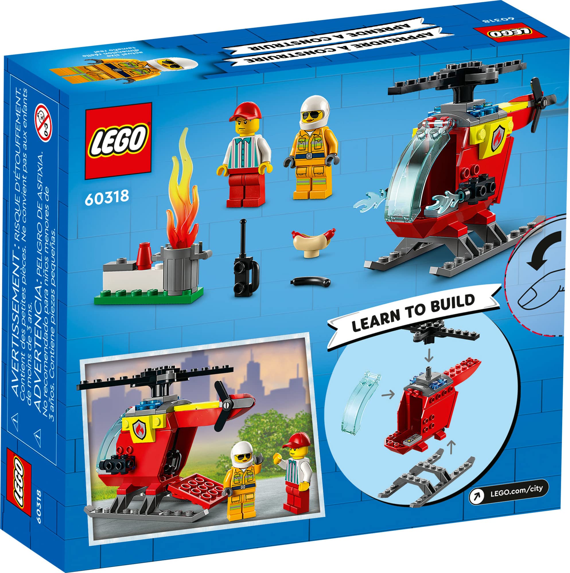 LEGO City Fire Helicopter starter brick and digital instructions help beginner builders