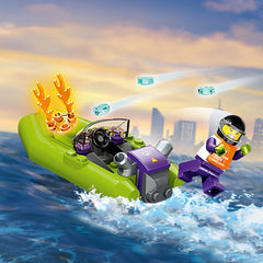 LEGO City Fire Rescue Boat 60373 jetpack firefighter close-up invites action filled play