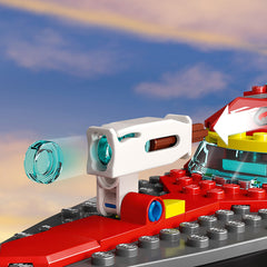 LEGO City Fire Rescue Boat 60373 water action shot shows floating play adventures