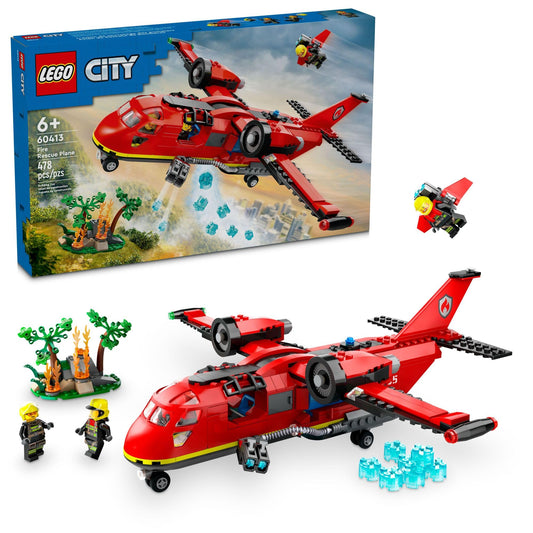 LEGO City Fire Rescue Plane 60413 front view with twin engines for dynamic play