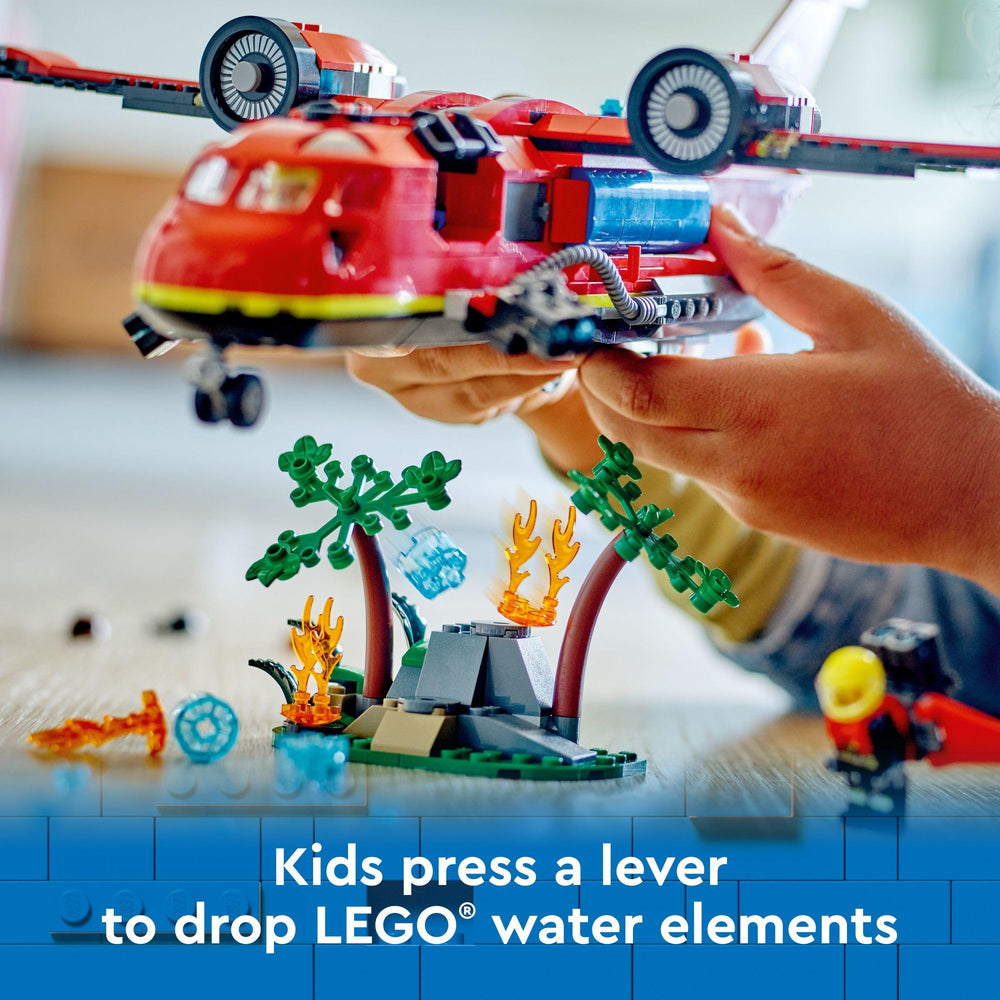 LEGO City Fire Rescue Plane 60413 water drop function enables realistic rescues