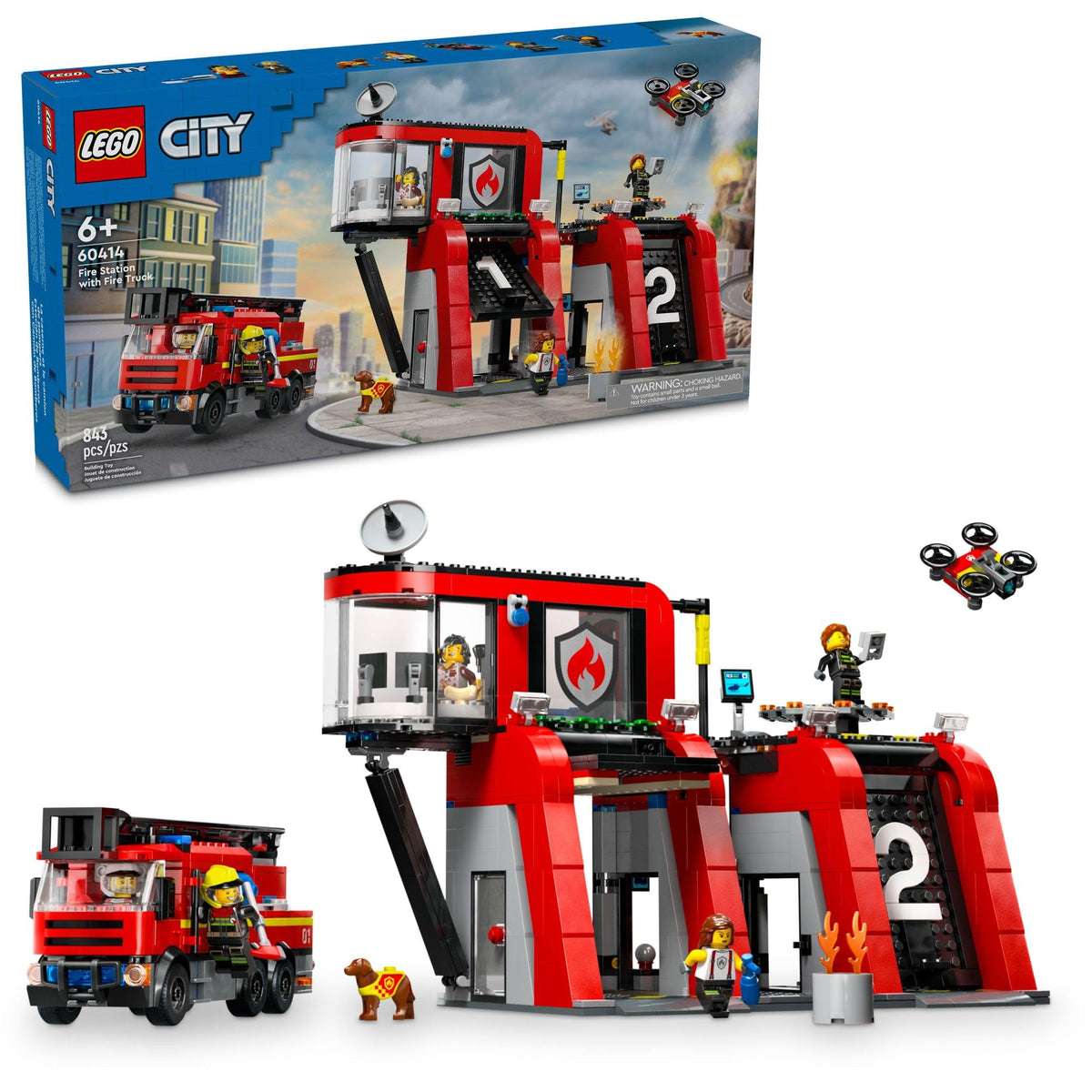 LEGO City Fire Station with Fire Truck in action for kids ages 6+