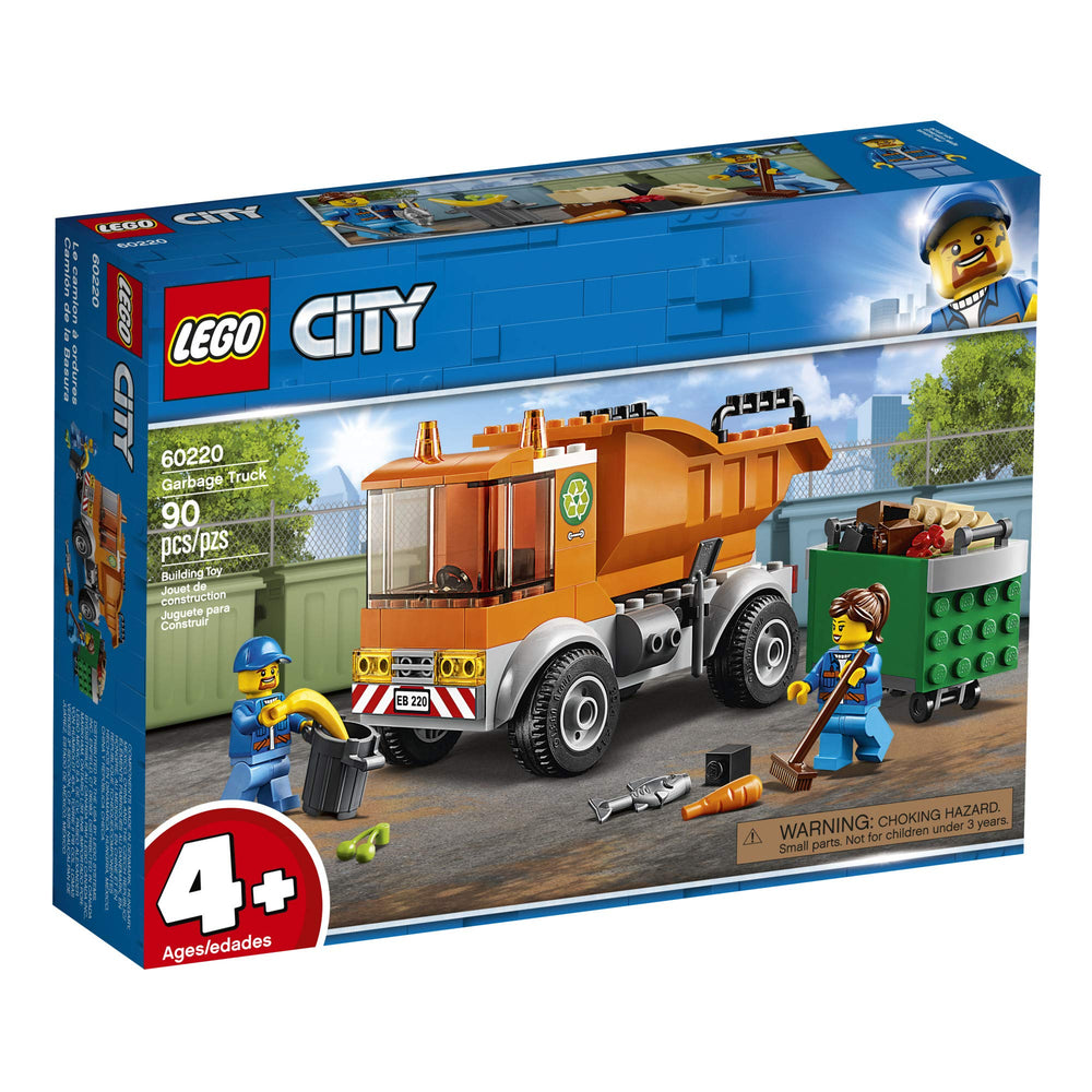 LEGO City Garbage Truck 60220 dumpster play element and waste bits.
