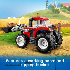LEGO City Tractor 60287 raisable boom expands construction play possibilities