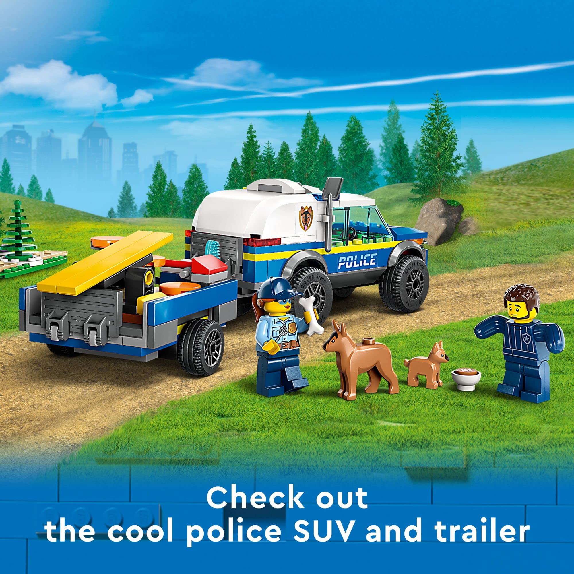 LEGO City 60369 puppy figures spark imaginative canine missions during playtime.