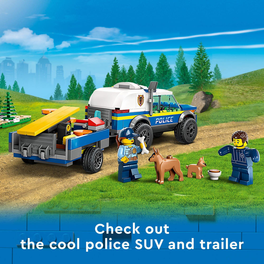 LEGO City 60369 puppy figures spark imaginative canine missions during playtime.