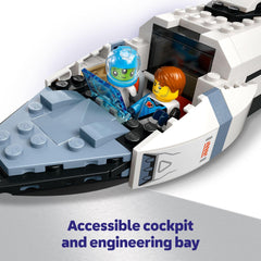 LEGO City spaceship lab and medical bay details enhance believable missions.