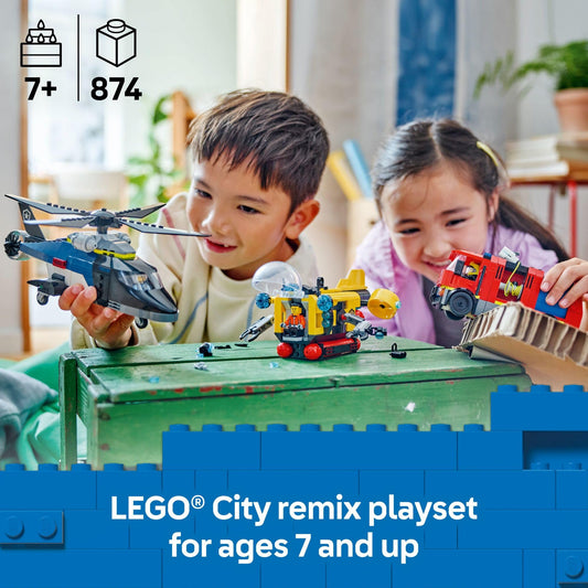 LEGO City Remix fire truck with extendable hose for bold rescues