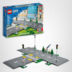 LEGO City Road Plates city-center connectivity supports open-ended urban play.