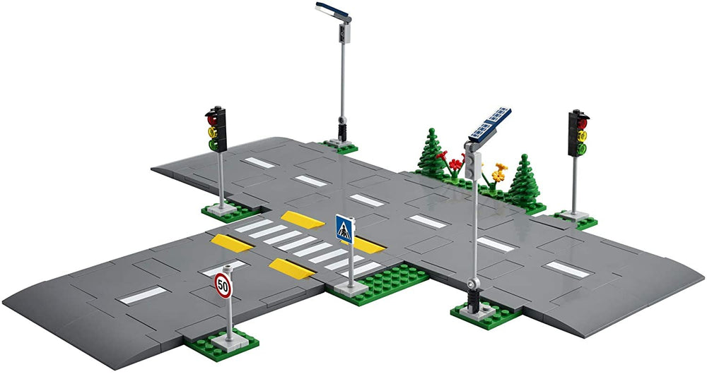 LEGO City Road Plates crosswalk adds safe-pedestrian drama to stories.