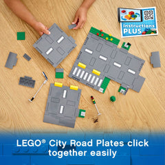 LEGO City Road Plates five base plates form a large, expandable road layout.