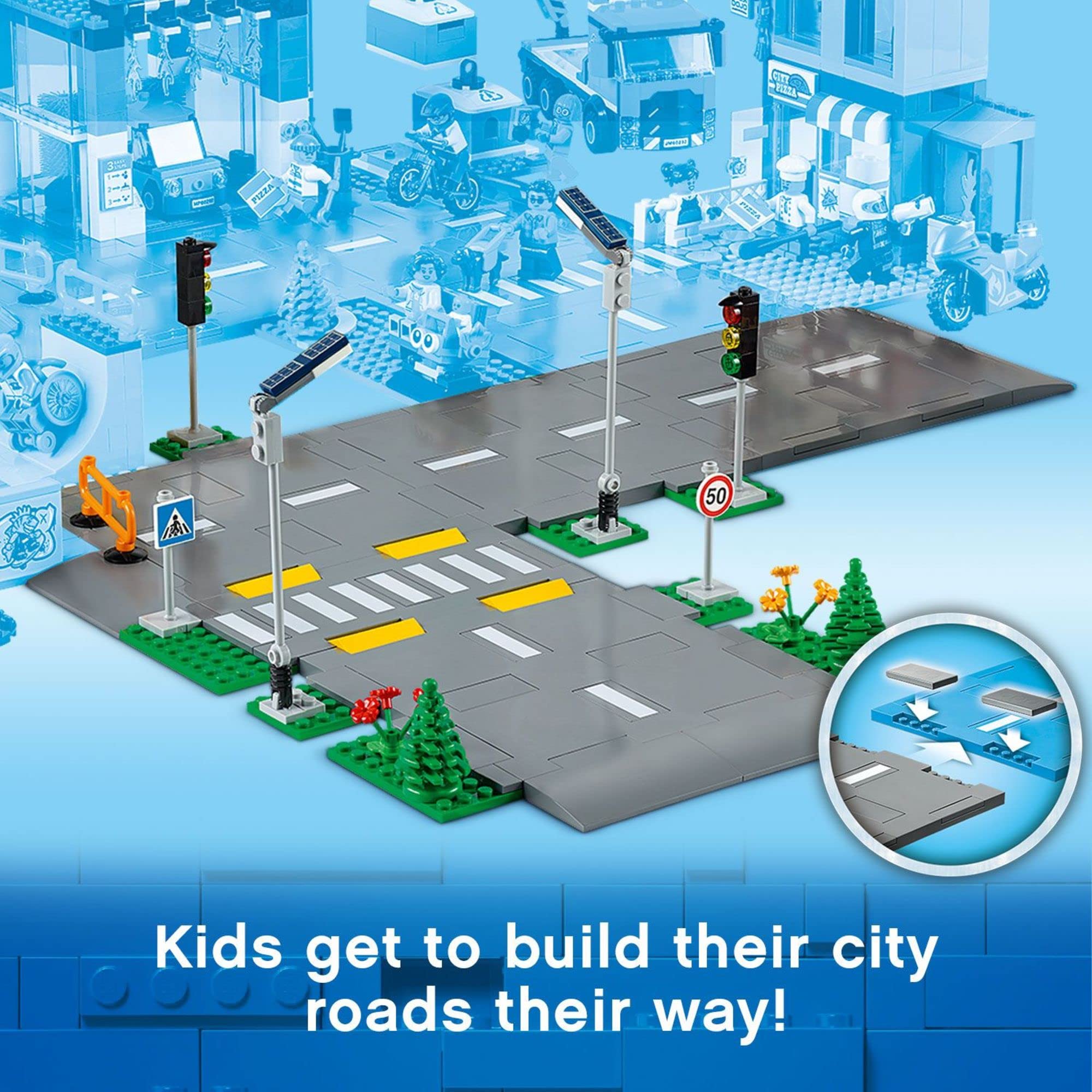 LEGO City Road Plates road signs guide imaginative navigation across the toy city.