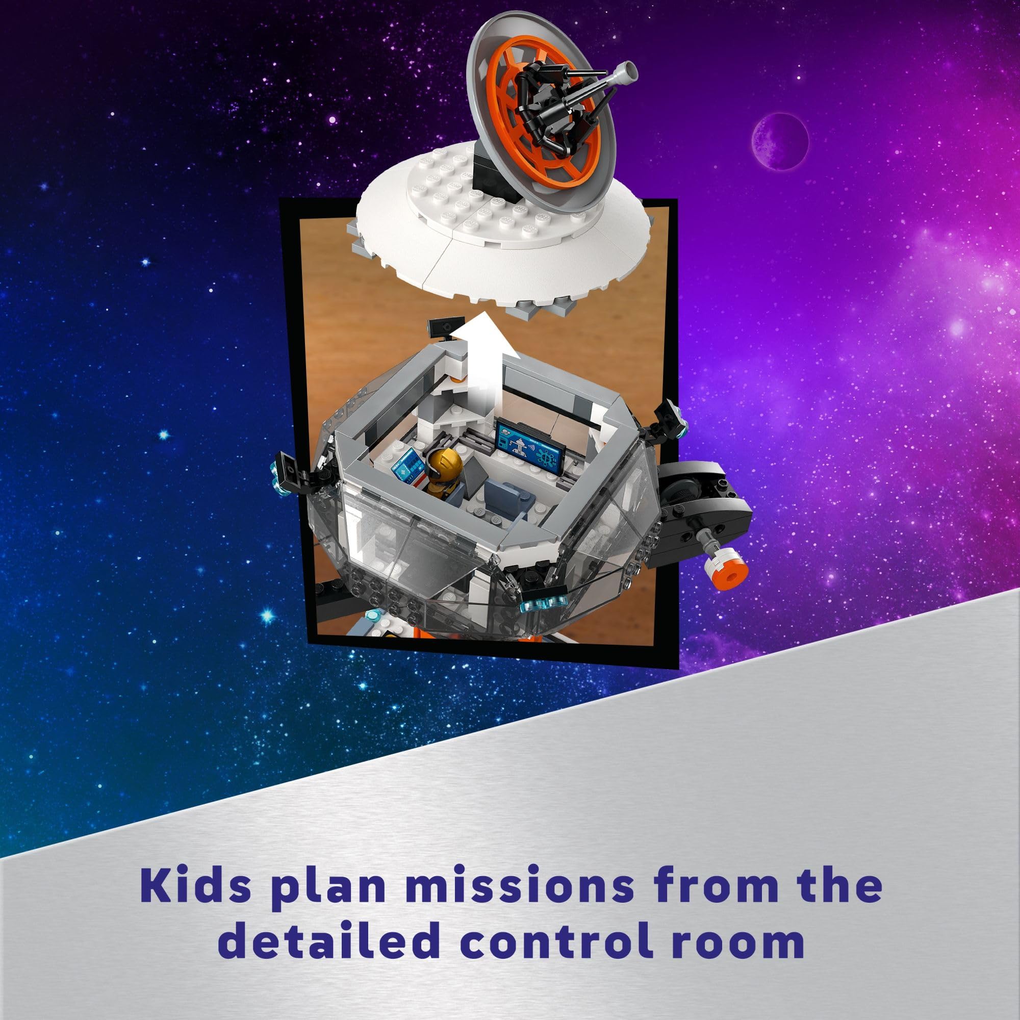 LEGO City Space Base equipment carousel for organized tool access