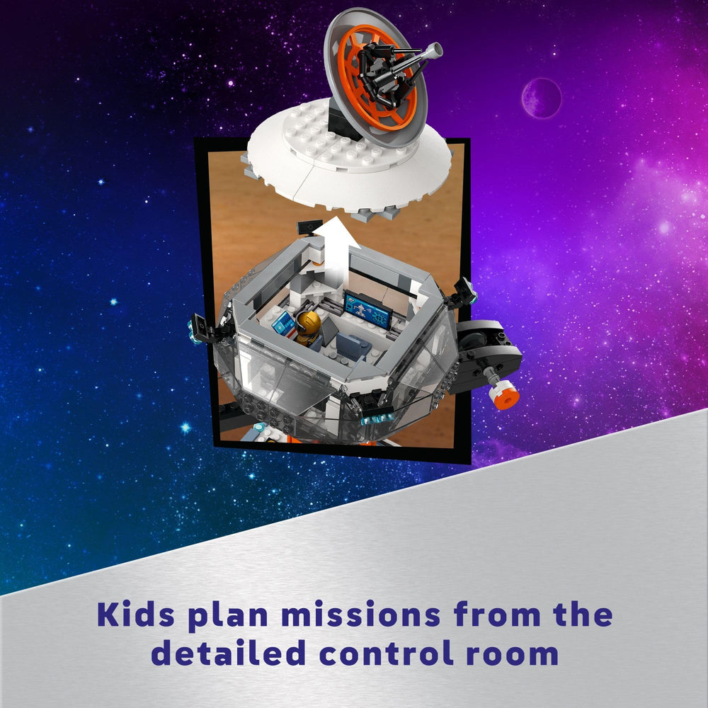 LEGO City Space Base equipment carousel for organized tool access