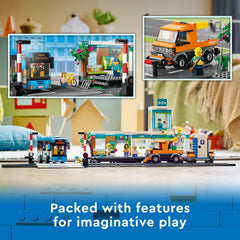 LEGO City Train Station 60335 level crossing—connects with other City sets for expanded play.
