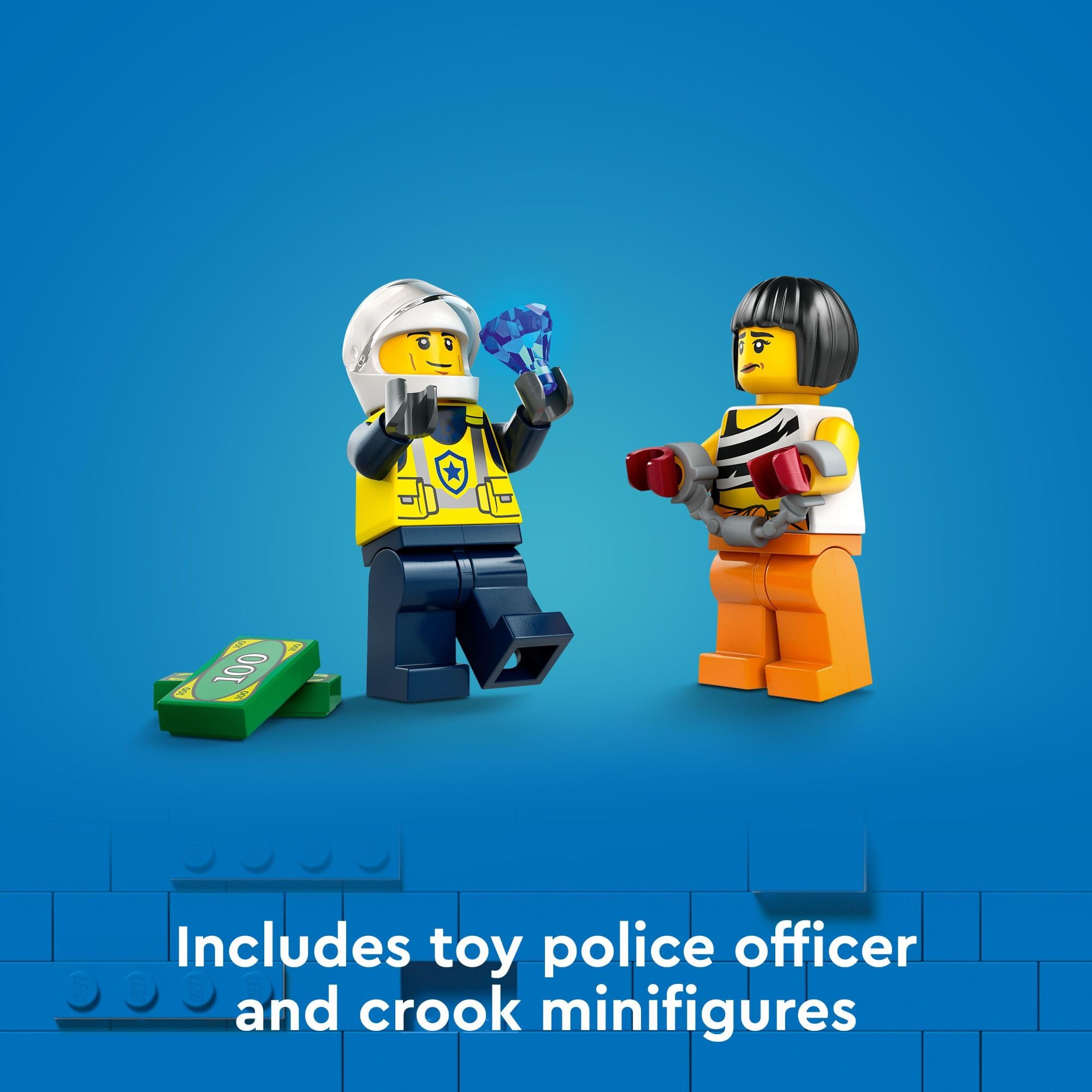 LEGO City Wanted Poster with QR code for video adventures.