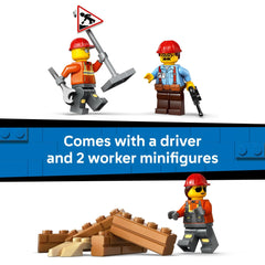LEGO City Yellow Bulldozer job-site sign helps organize pretend work zones.