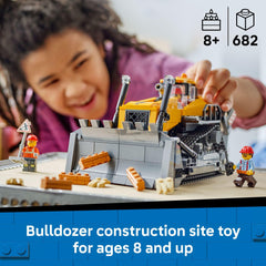 LEGO City Yellow Bulldozer rear dual ripper for pretend terrain work.
