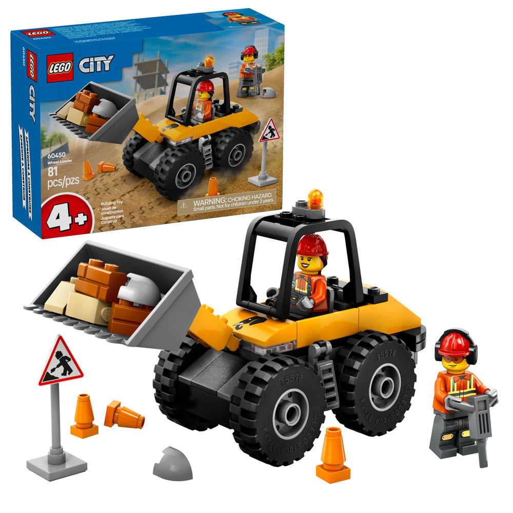 LEGO City Yellow Construction Wheel Loader for imaginative building play.