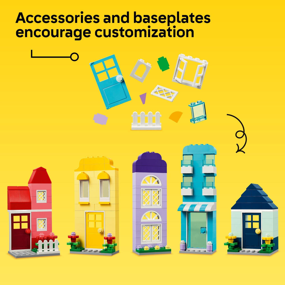 LEGO Classic Creative Houses app instructions guide 3D building progress.