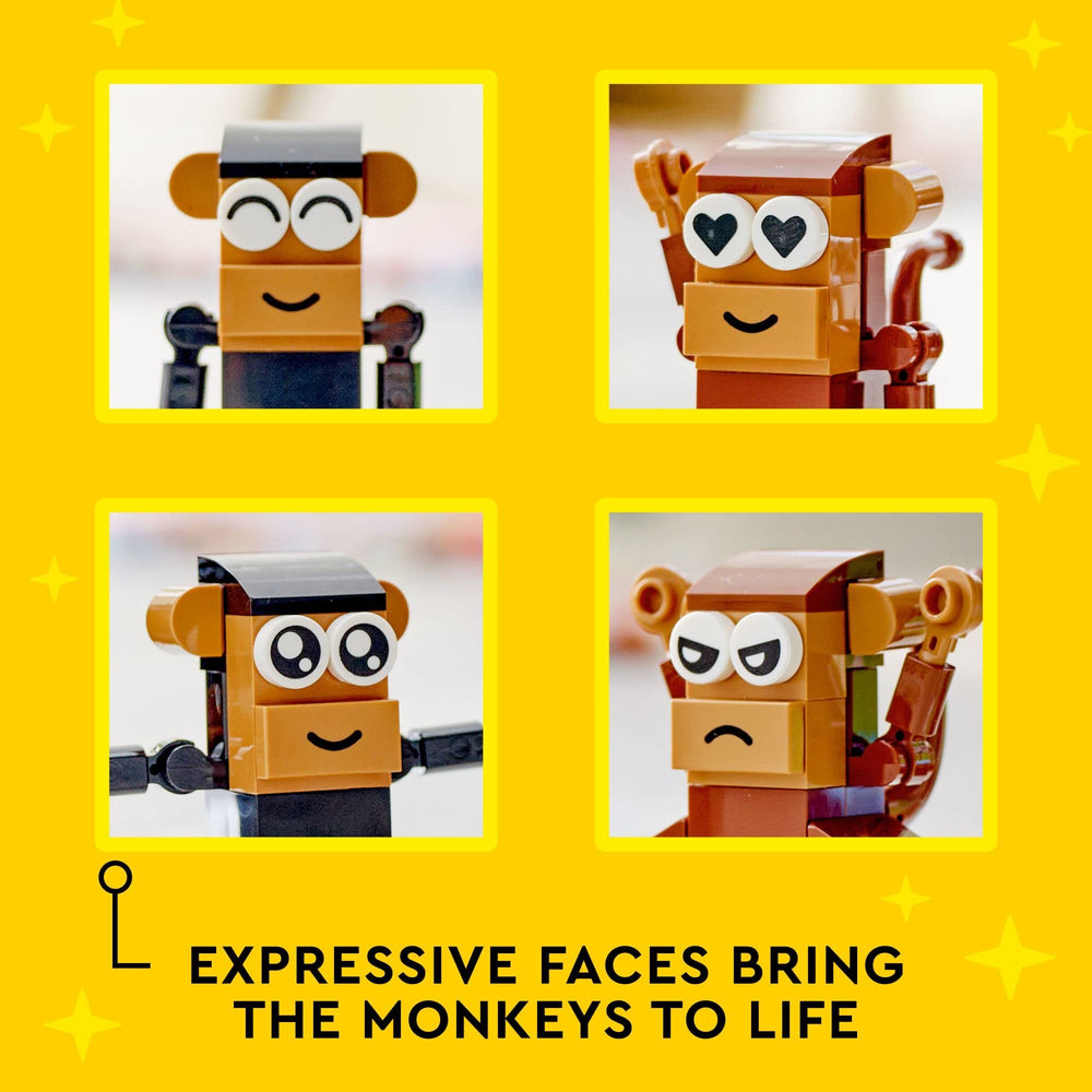 LEGO Classic Monkey Fun 11031 bananas and pieces for creative pretend snacks.
