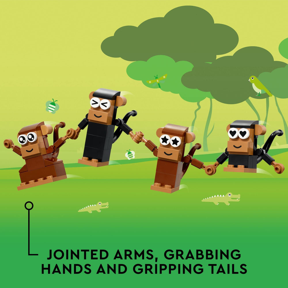 LEGO Classic Monkey Fun 11031 buildable birds for interactive jungle scenes.