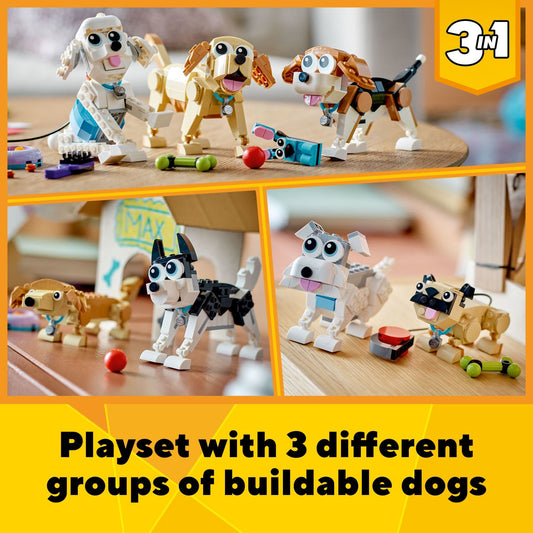 LEGO Creator 3in1 Adorable Dogs Poodle figure with movable ears for interactive pretend play