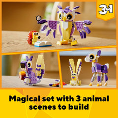 LEGO hedgehog beside the owl, inviting cozy storytelling adventures