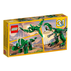 LEGO Creator Mighty Dinosaur poseable arms, legs, tail, and head for realistic poses.