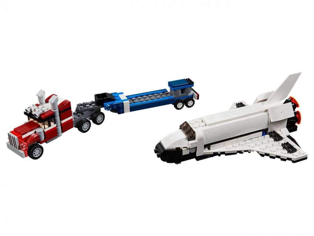 LEGO Creator 3in1 Shuttle Transporter shuttle with opening payload bay doors.