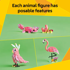 LEGO Creator 3-in-1 display-ready animal figures for kid bedroom decor.
