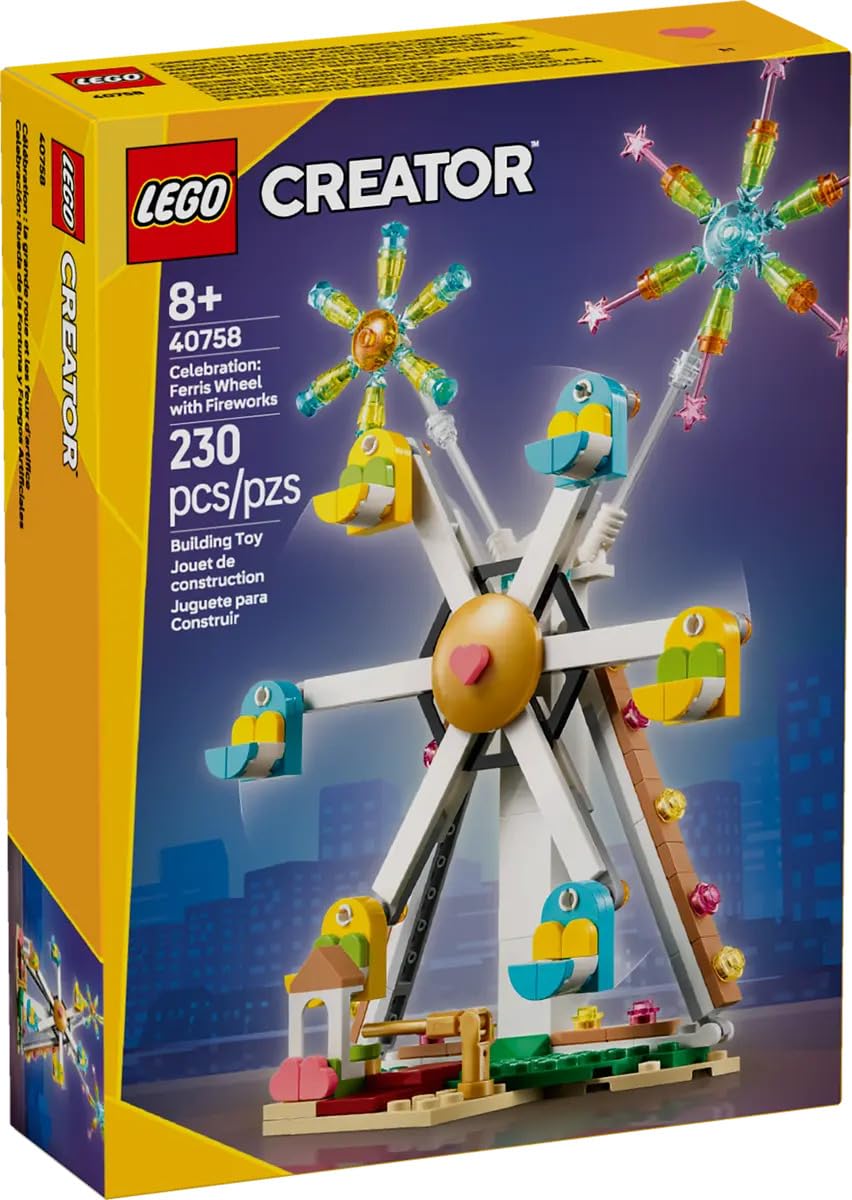 LEGO Creator Celebration Ferris Wheel with six gondolas for interactive play.