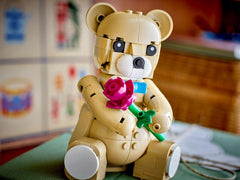 LEGO Creator 40763 display-ready teddy on a desk.