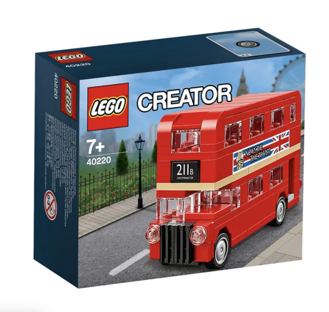 LEGO Creator Double Decker London Bus assembly shows authentic bricks and turning wheels for realistic play.