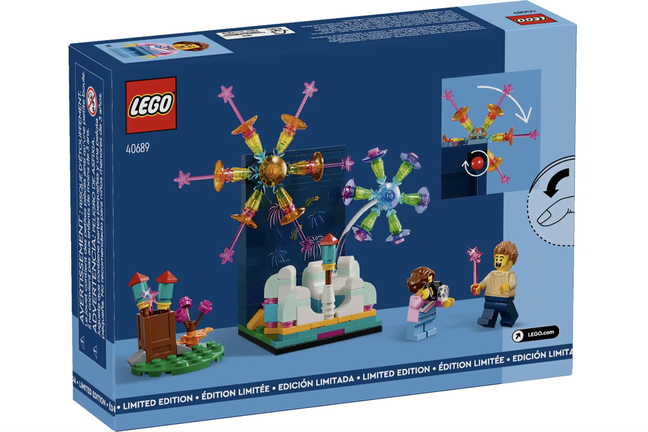 LEGO Creator Firework Celebrations models showcase vibrant colors for a festive display.