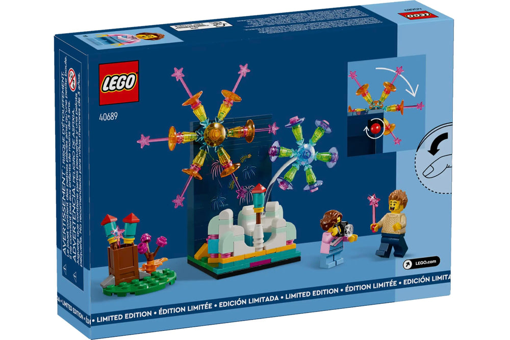 LEGO Creator Firework Celebrations models showcase vibrant colors for a festive display.