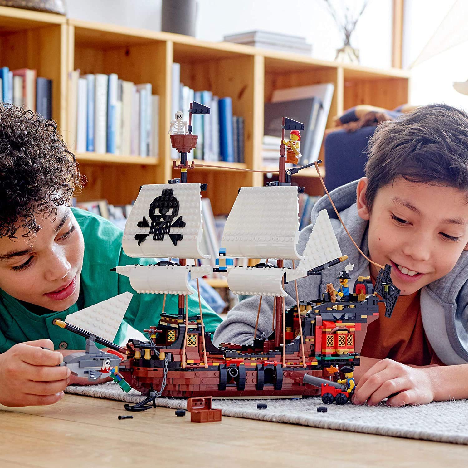 LEGO Pirate Ship treasure map enhances treasure-hunt storytelling.