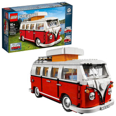 LEGO Creator VW T1 Camper Van front view showing vintage two-tone design