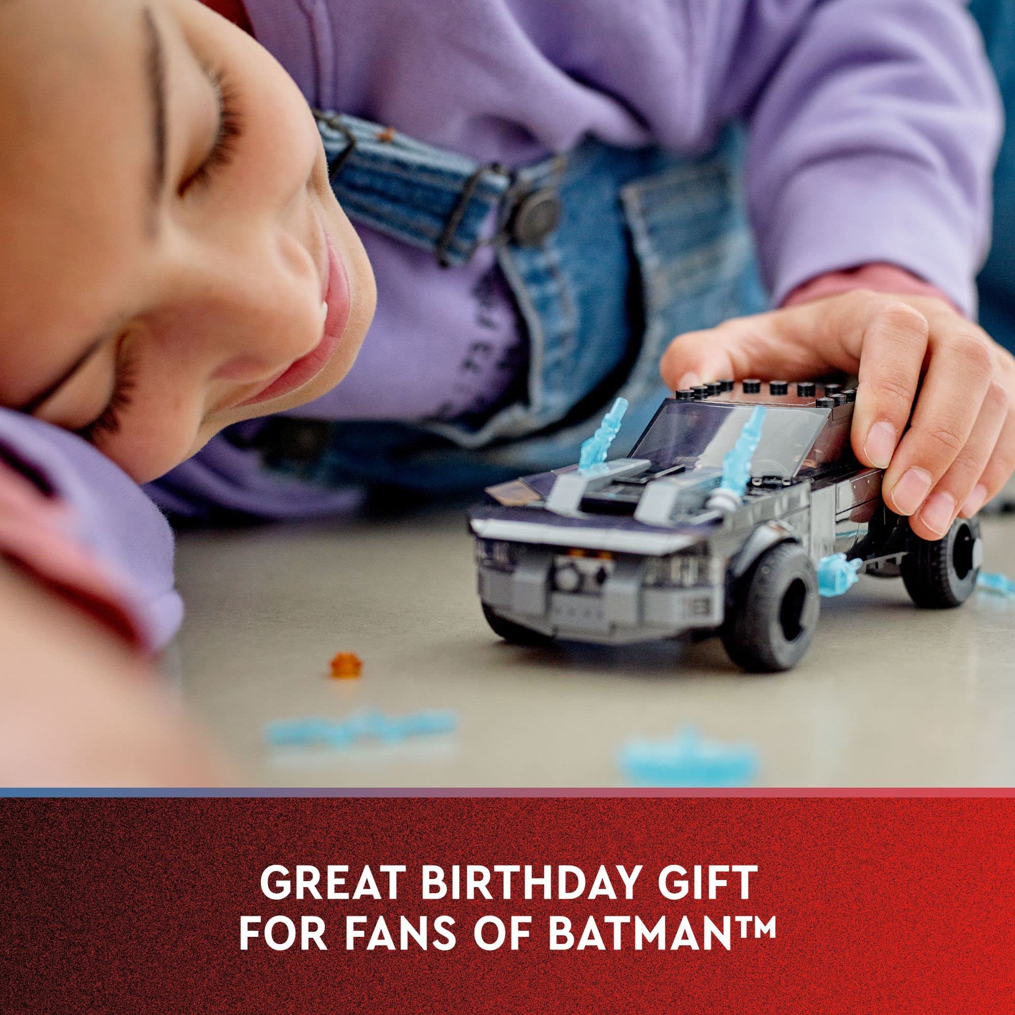 LEGO Batman Batmobile display-ready model great for shelf or desk