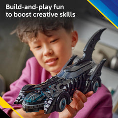 LEGO DC Batman Batmobile windshield detail emphasizes realism and authentic movie styling.