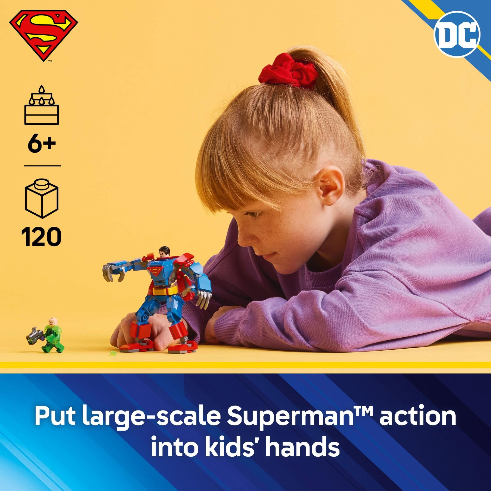 LEGO DC Superman Mech cockpit shows Superman sitting for piloting adventures.