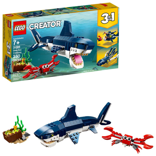LEGO Deep Sea Creatures shark toy with movable fins for immersive underwater play